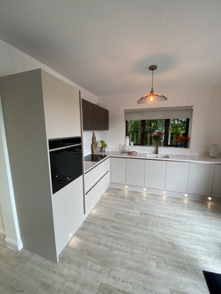 The Kitchen Depot East Kilbride Linea modern kitchen display in Cashmere