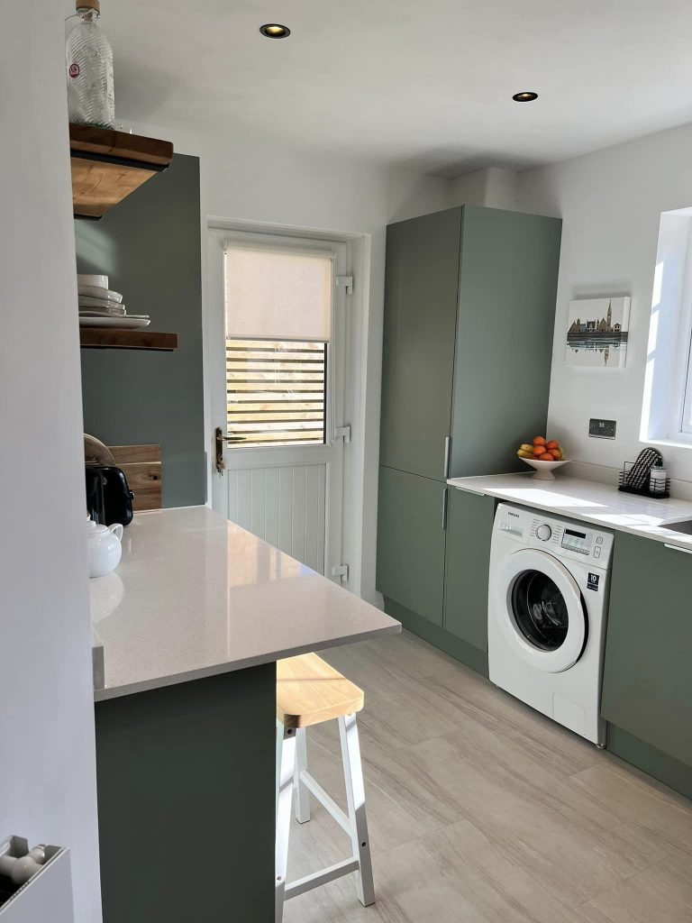 Reed Green Linea Kitchen designed by The Kitchen Depot