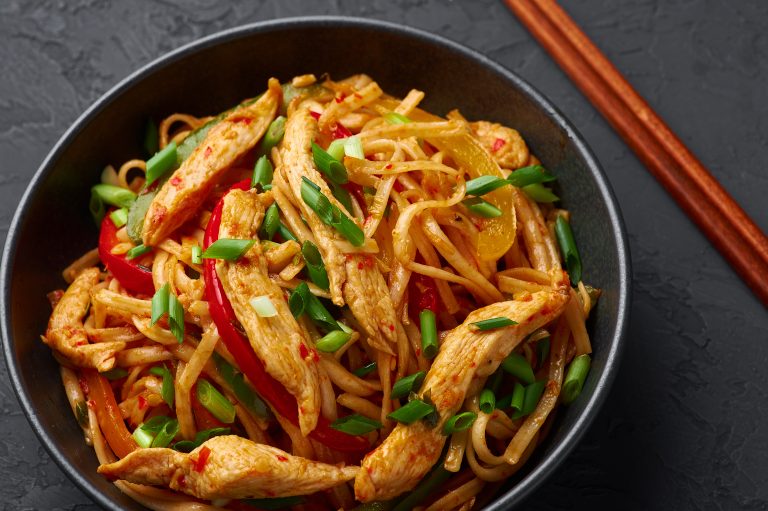 Chinese Chicken Chow Mein Dish